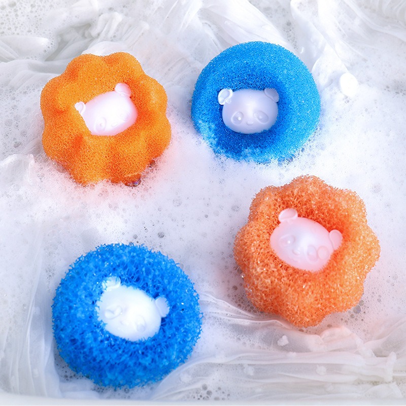 Lavadora de cabello de lavadora, bola de lavandería de oso, esponja de limpieza de cabello pegajoso, artefacto doméstico de poderosa descontaminación anti-enredamiento, lavado y protección