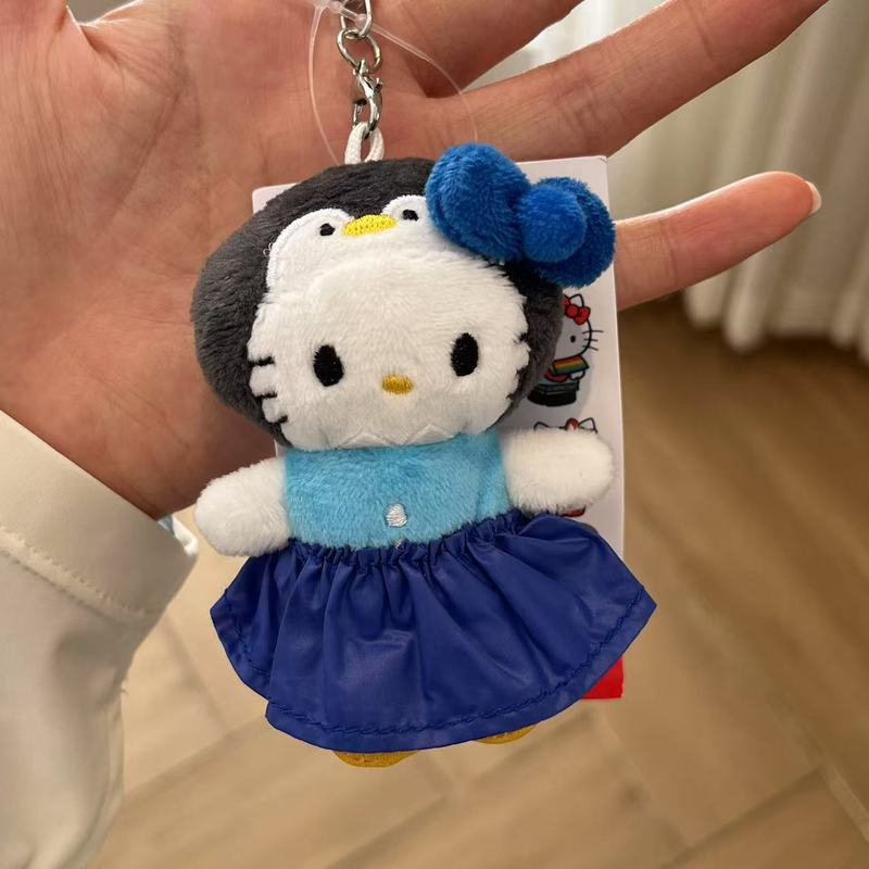 抱苹果kitty包包挂件钥匙扣可爱哈喽kt猫女生毛绒公仔|undefined