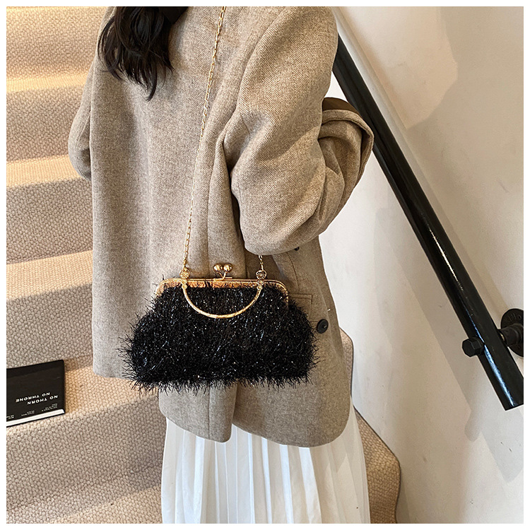 A trendy and fashionable women's 2024 autumn new chain crossbody bag, a Korean-style hand-held shell bag undefined