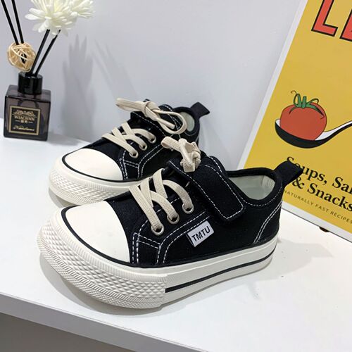 Children's Mango Square Toe Canvas Shoes 2024 Spring Men's and Women's Small, Medium and Large Children's Soft Sole Shoes Korean Style Student Sports Shoes