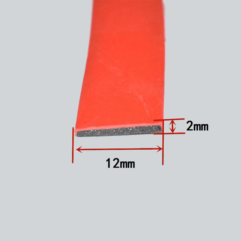 宽12mm厚2mm无背胶阻燃隔音防撞条 防盗门木门防火膨胀密封条I型