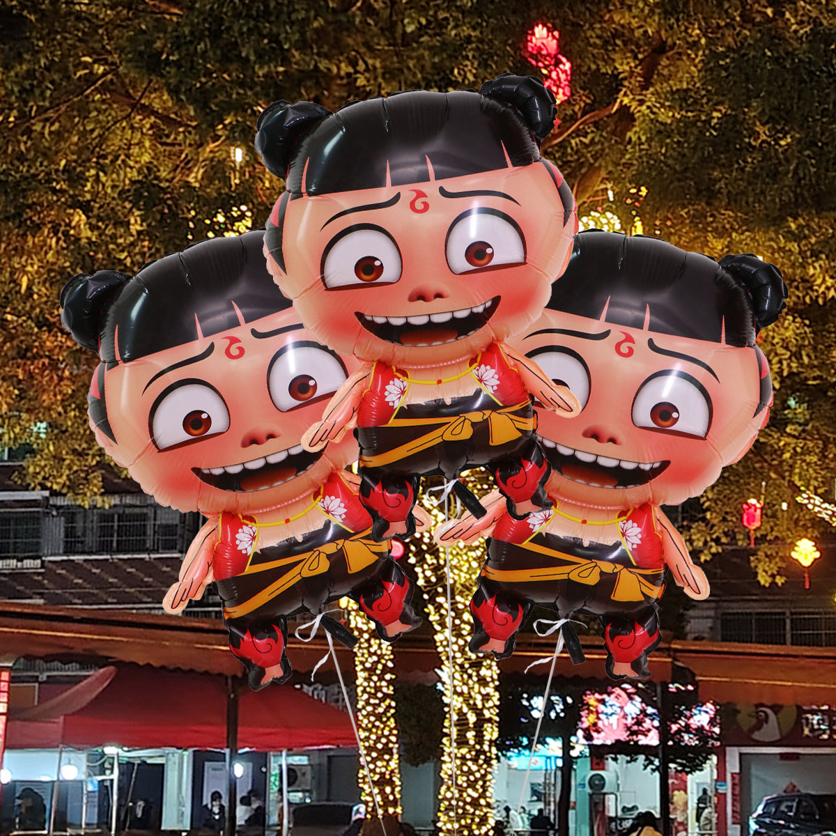 Balón vacío, película de dibujos animados, mercado nocturno, balón vacío, no auto-sellado, balón de mango de cocción.
