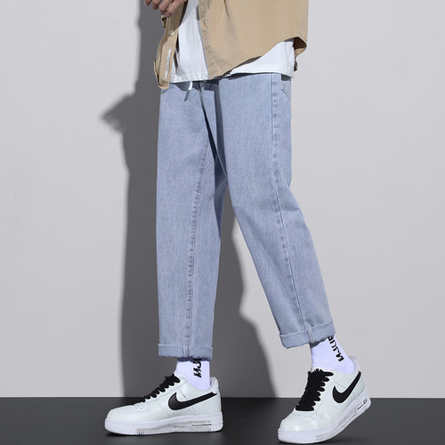 Men's Jeans Pants for Spring and Autumn in Guangzhou Xintang Straight Leg Wide Leg Sporty Casual Pants Without Magnet and Iron