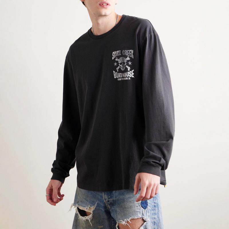 Galería de Dep. SKULL CREEK L / S TEE Surfing Skull American High Street Made Old Long Sleeve image 3
