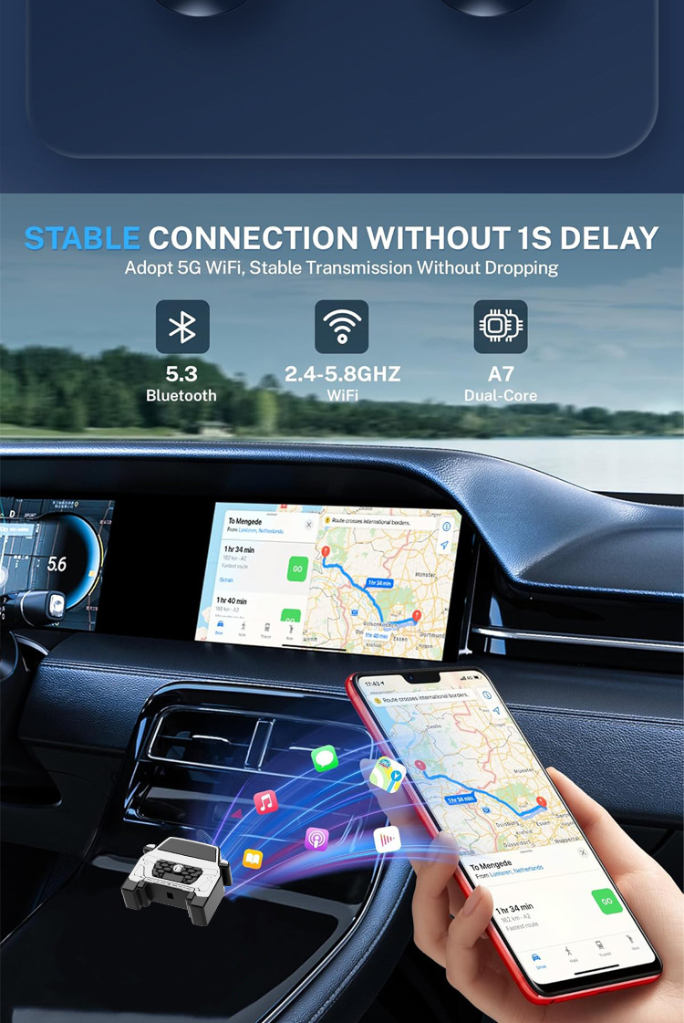 New Wired to Wireless Carplay Box Suitable for Mercedes-Benz E Volkswagen Audi Hyundai Car Machine Interconnection Adapter