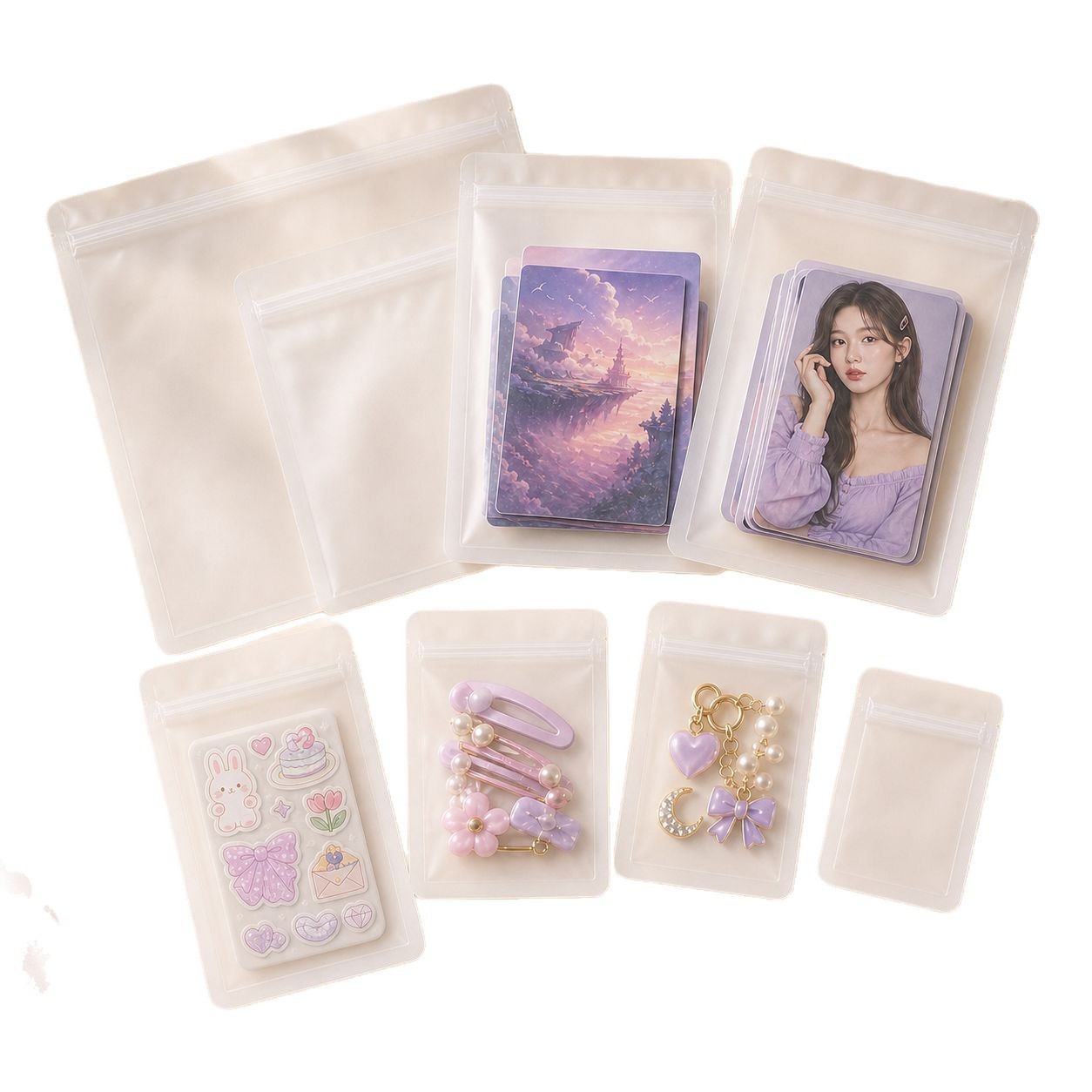 磨砂透明自封袋加厚拉链密封袋定制卡牌照片饰品卡牌塑料包装袋