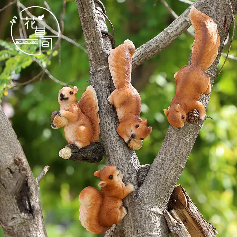 Садовая скульптура искусственной белки для парка, ландшафта, детского сада, украшения газона, подвеска из смолы в виде животного