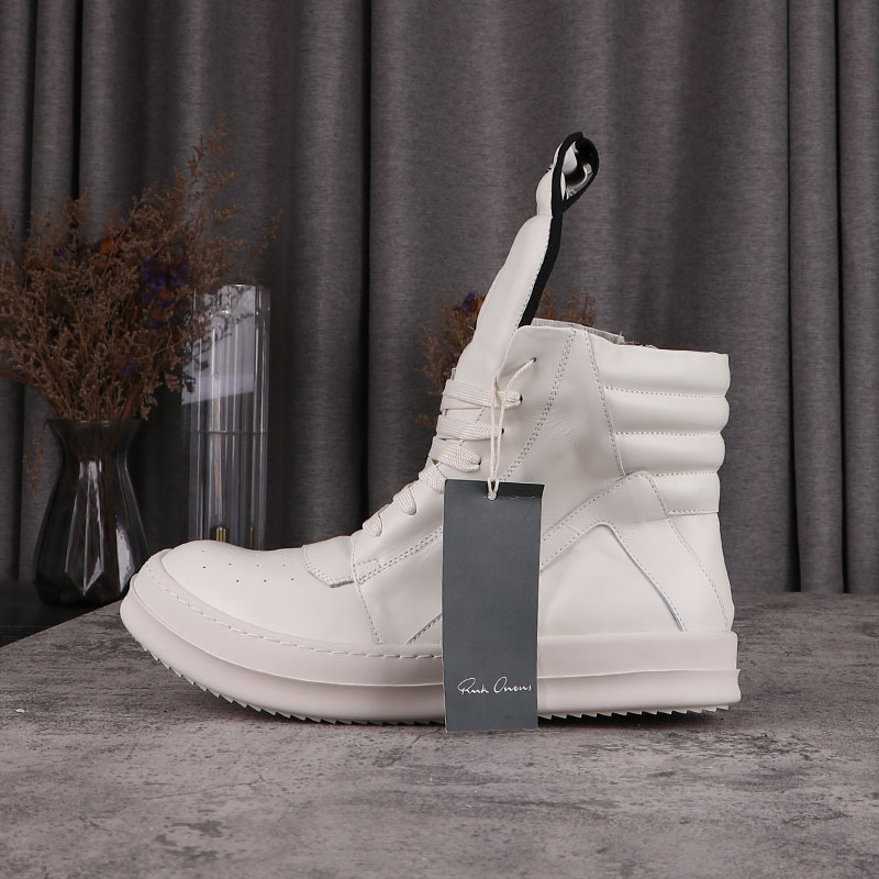 C402 Thick Sole Height European Women's Short Boots Women Men's Platform Shoes Men's Fashion Off-White Upside Down Triangle High Top Shoes Men