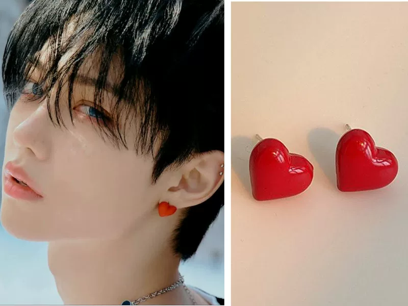 Пара сережек Fang Can Chan Li Longfu Felix Red Love, декоративные серьги, персональные серьги, индивидуальные серьги