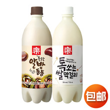 酒时乐韩国进口 米酒瓶装750ml玛克丽韩式延边原味板栗味甜酒