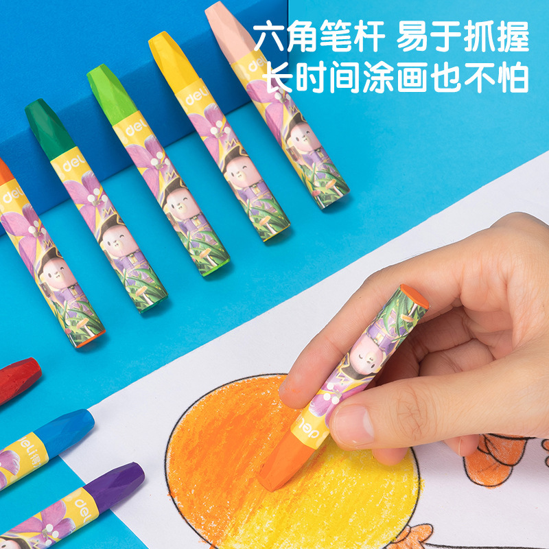デリ 72092-24色オイルパステルクレヨン 幼稚園専用子供用絵筆 絵筆 オイルパステルセット|undefined