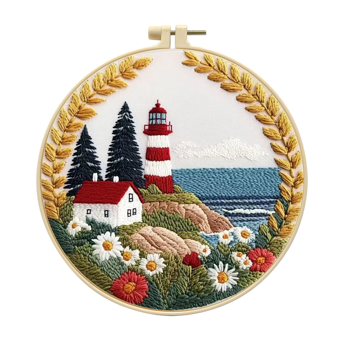 Cross-border nuevo punto bordado DIY material de tela artesanal paquete de material faro creativo de aguja artesanal Inglés