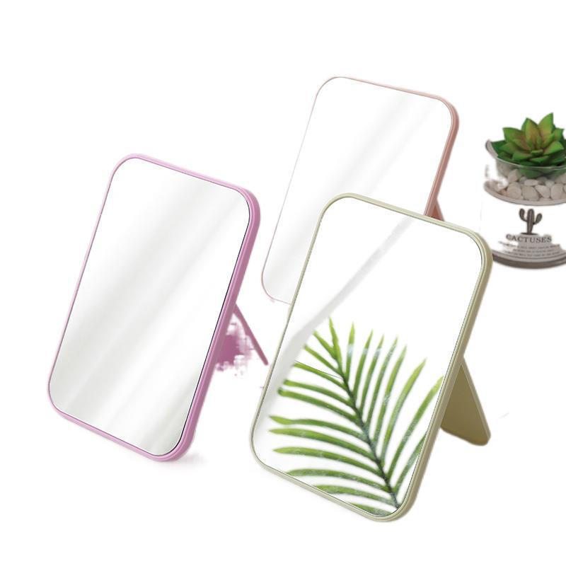 Espejo de maquillaje portátil plegable de escritorio dormitorio de estudiantes espejo pequeño espejo de tocador femenino tamaño pequeño espejo de princesa portátil