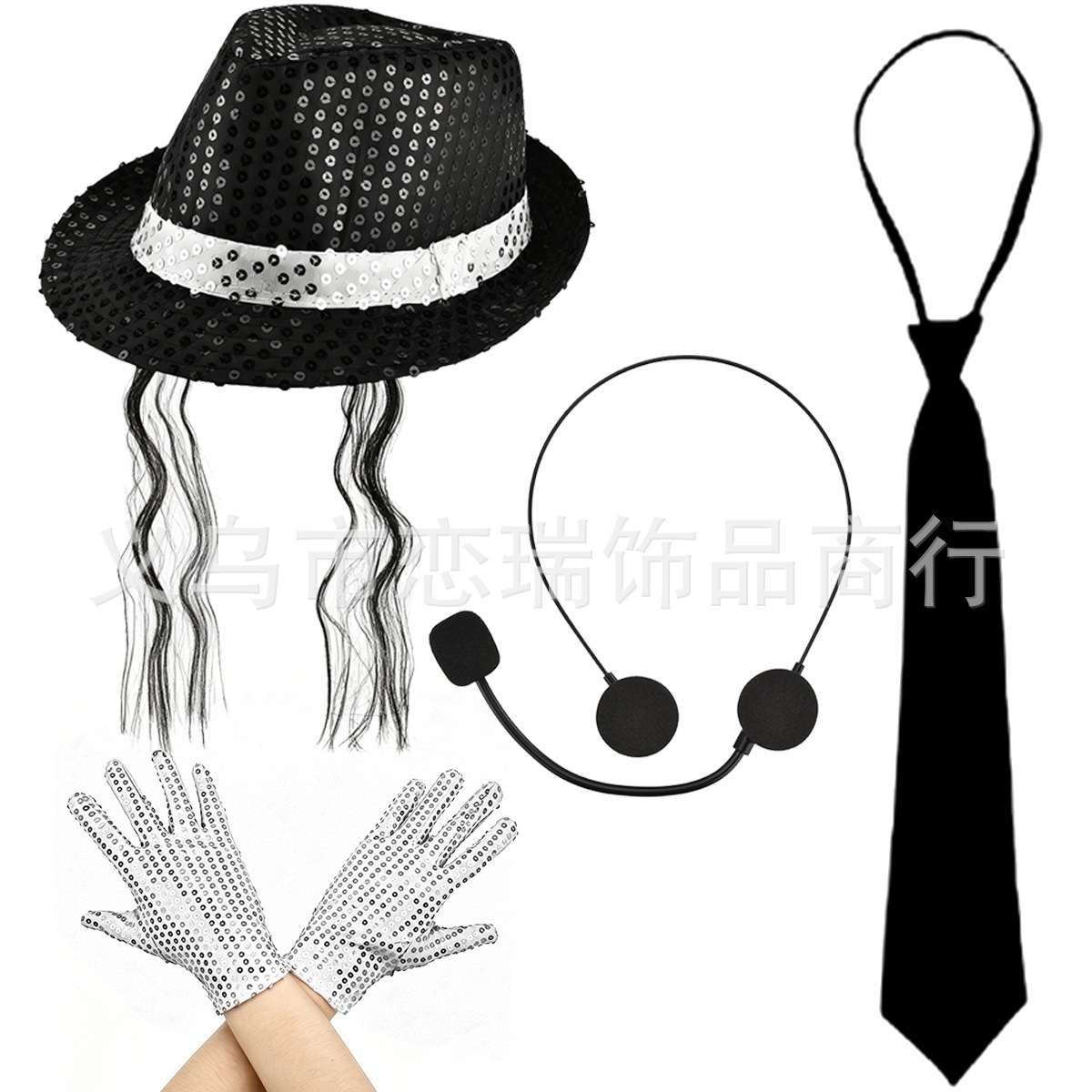 70s DISCO espectáculo accesorios esquinilla sombrero corbata guantes cinturón hombre conjunto Xiaoyin TEMU en stock