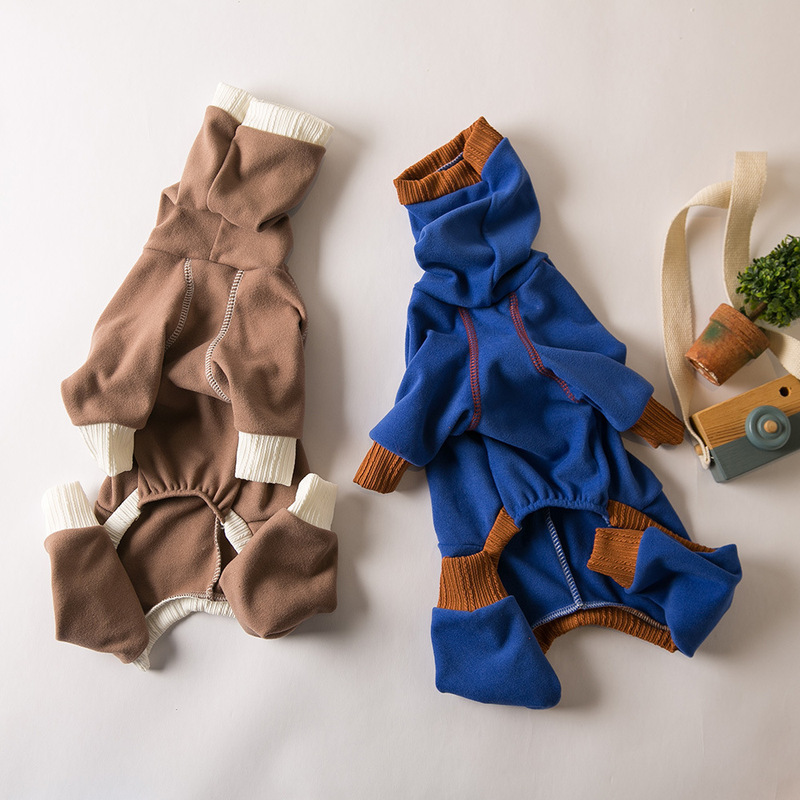 ペットベースプラスベルベット暖かい四本足服、微弾性グレイハウンドウィペット服、四本足服、大型犬の脱落防止服|undefined