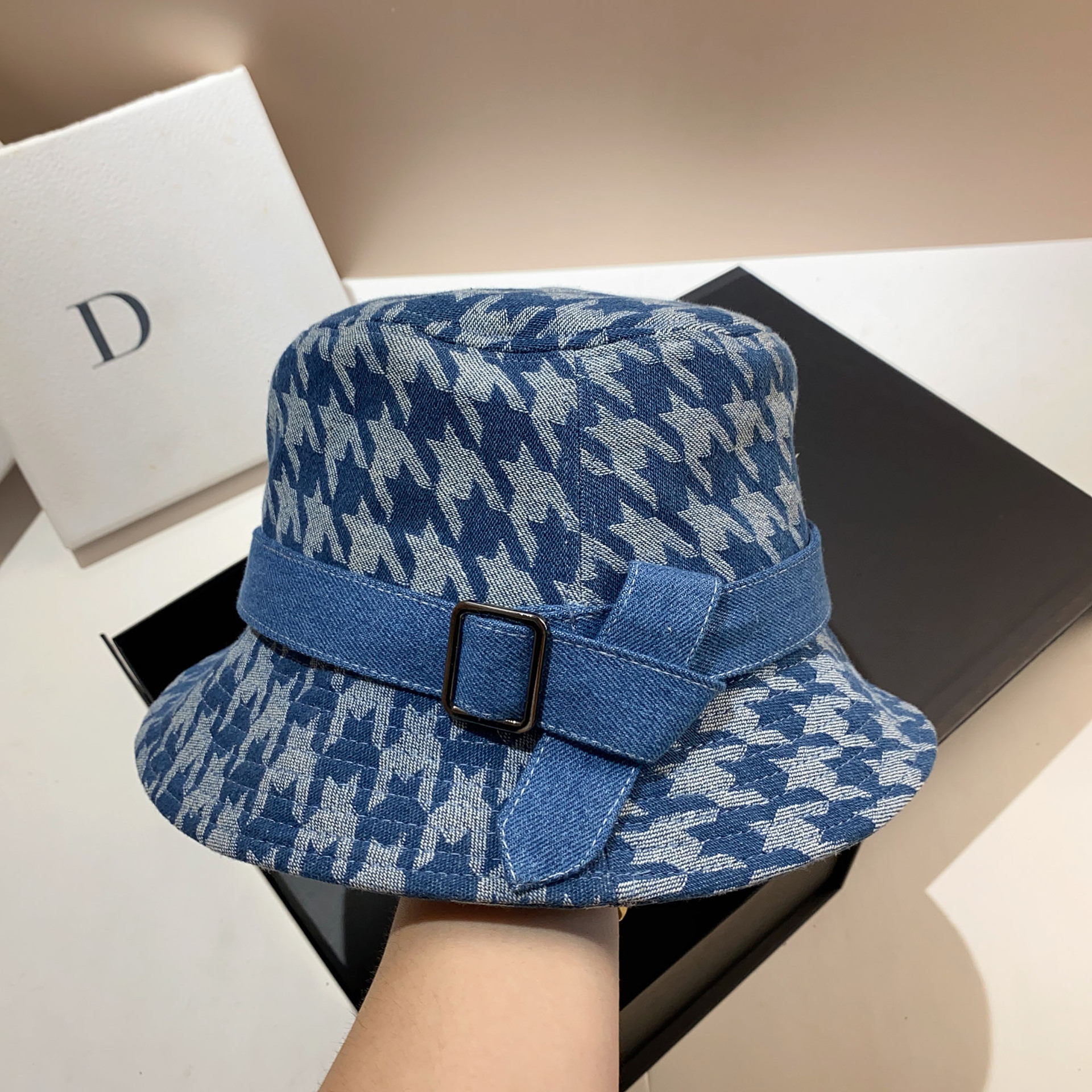 Cappello da pescatore retrò con griglia a forma di mille uccelli, da donna, per primavera e autunno, alla moda, casual, da esterno, di medie dimensioni e spesso_voghion.com