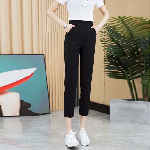Summer 8/8 Pencil Skirt Women 9/9 Sports Casual Skirt Thin Elastic Smoked Pipe Pants with Elastic Waist Women's Skirt High Waist Slimming Women