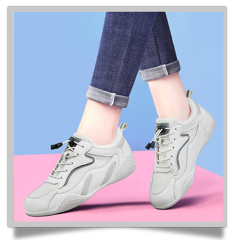 Giày sneaker nữ da thật đế mềm lưới thoáng khí dáng thể thao nhẹ xuân hè 2024 — Xám be 58231 LJ, Màu đen 58231 LJ, Màu hồng 58219 LJ, DH 58278-1 gót trắng cao 3cm mẫu thoáng khí mùa hè chi tiết 16