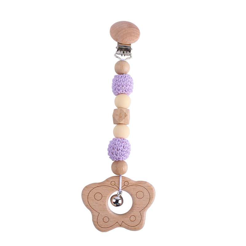 Bebé DIY creativo de la historieta haya animal juguete mordedor nuevo pequeños pies de silicona perlas teether palo cadena del pezón