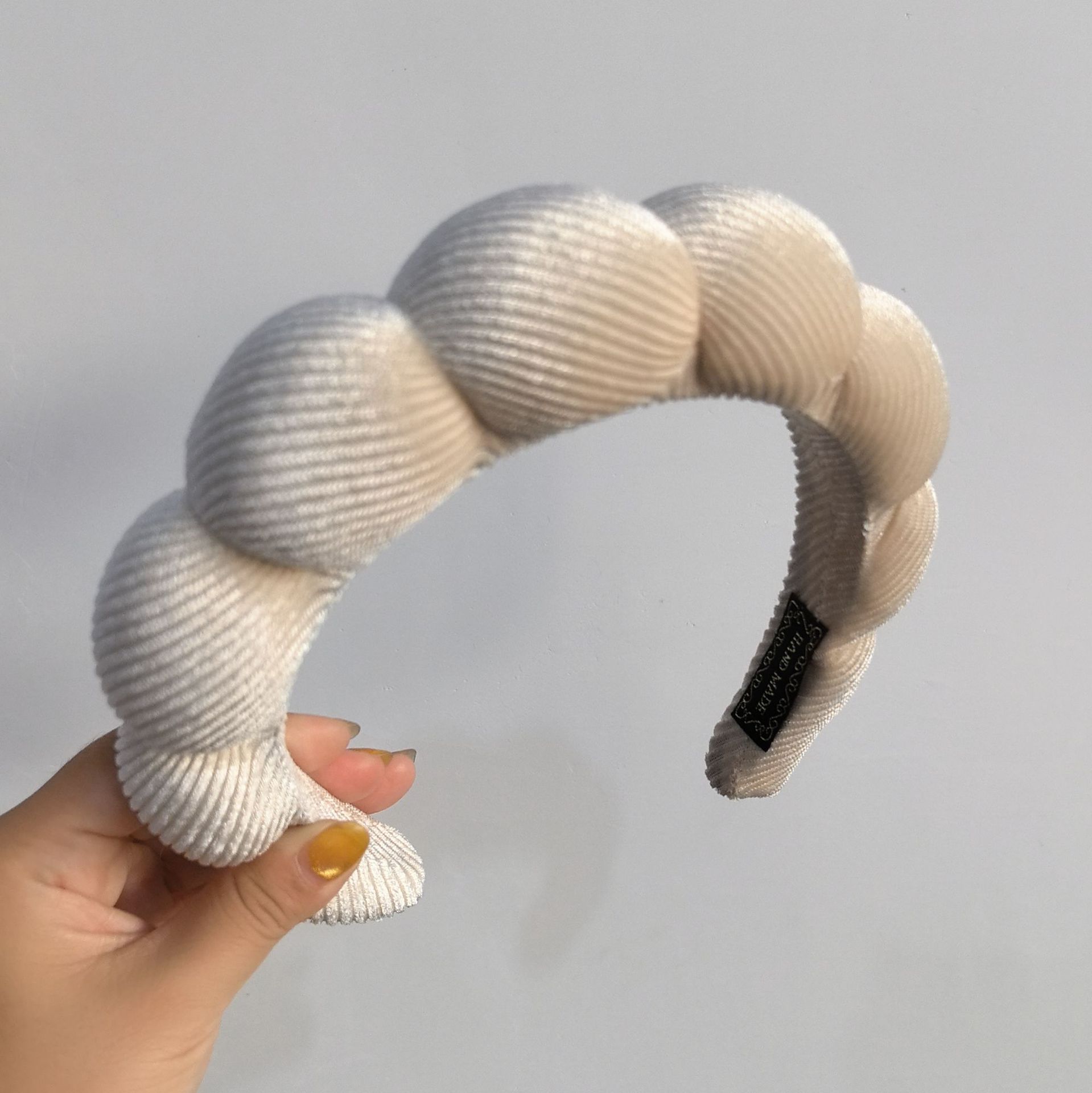 Diadema de Esponja tipo Nube de Tela para Lavado de Cara