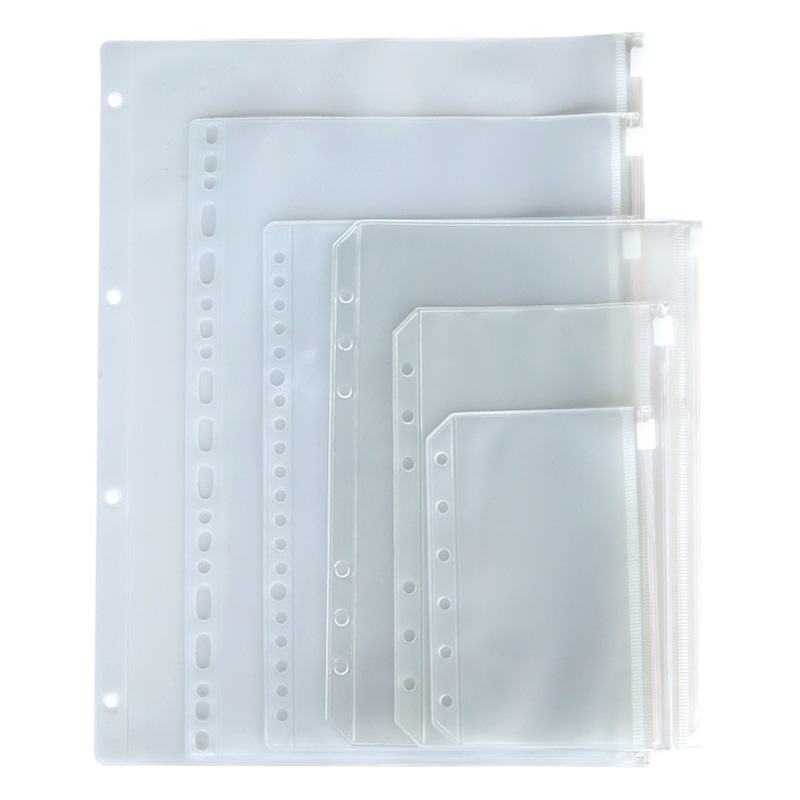 Plástico PP esmerilado translúcido vendaje de hojas sueltas clip A4A5A6 6-Agujero 4-agujero de hojas sueltas libro de la cáscara del libro Diario Libro