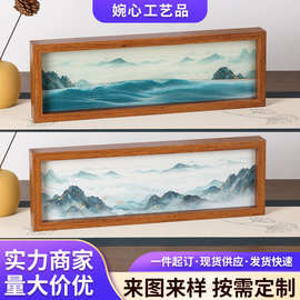厂家现货山水流沙画 玻璃动态流动沙漏工艺品家居装饰摆件