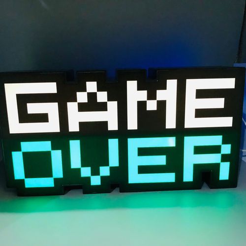 Cute Pixel Wars Voice Controlled GAME OVER USB Night Light Music Rhythm Color Changing Pickup Night Light