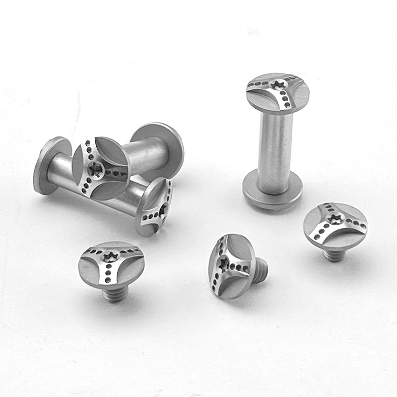 DIY刀具制作螺丝钉 刀柄对锁扣铆钉 折叠刀主轴梅花头刀柄螺丝钉