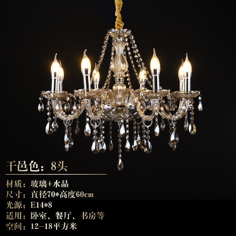 新型シンプル現代水晶灯シャンデリアヨーロッパ式結婚祝いLEDろうそく寝室レストラン客間灯具卸売り|undefined