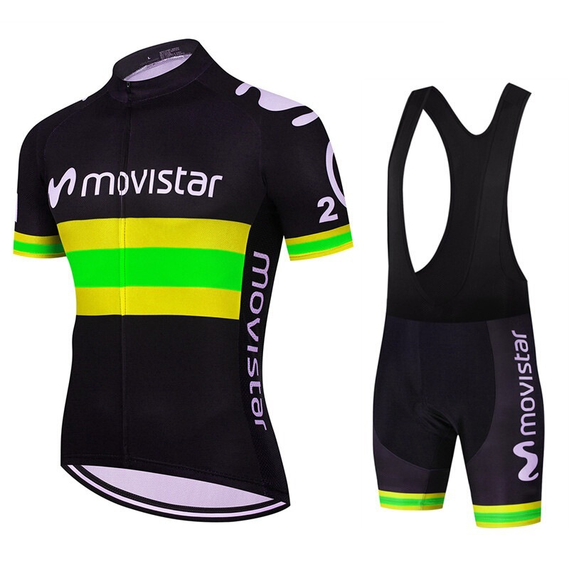 2022 New Movistar Summer Cross-border Team Men's Short-sleeved Bicycle Wear Quick-drying Bike Pants Riding Wear
