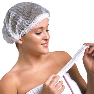 Disposable non-woven cap SMS round thickened PP dustproof mushroom cap workshop work cap head cover strip