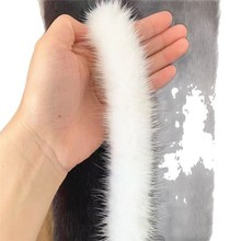工厂供应仿水貂毛条旗袍服装鞋帽新中式辅料饰品装饰白色人造毛条