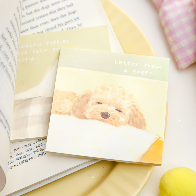 Mr. Paper Three Enjoy N Tie Stickers Serie de historias junto a la cama Ilustración original Notas del estudiante Mensaje Post-it