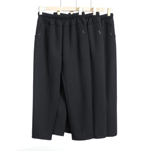 Middle-aged and elderly women's autumn and winter fleece-lined thickened lamb velvet grandma elastic band pants mother elderly pants
