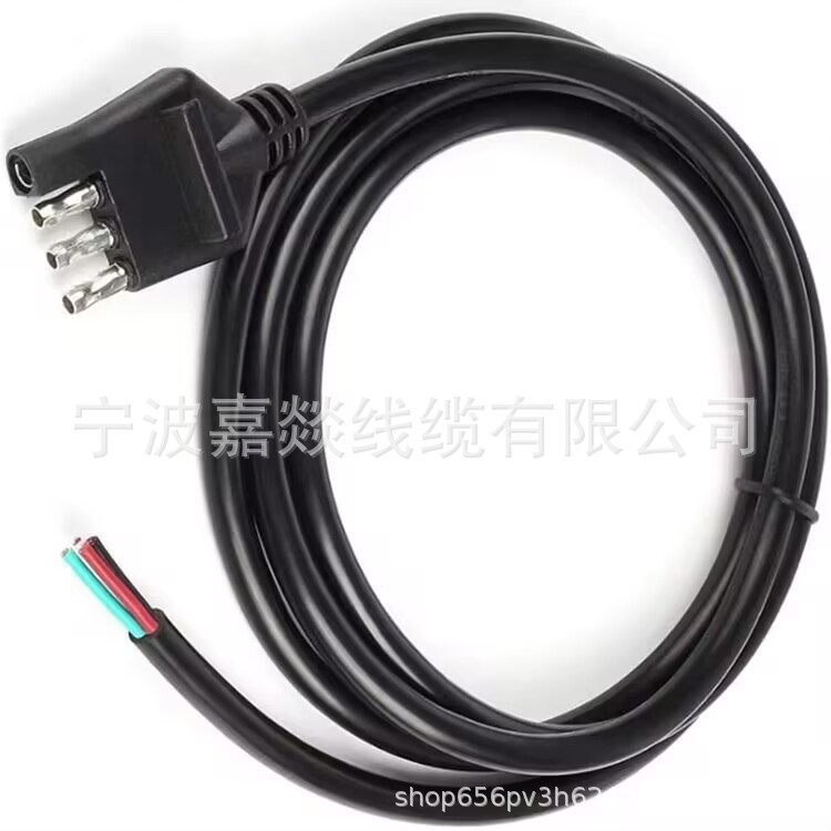 Dianxian 4 Flat Trailer Wire Extension Connector - 5 ft Plug-in Extension Harness SAE 4-Pin Trailer Wire (Siqaret yandırıcısı) - 418awg15m-black