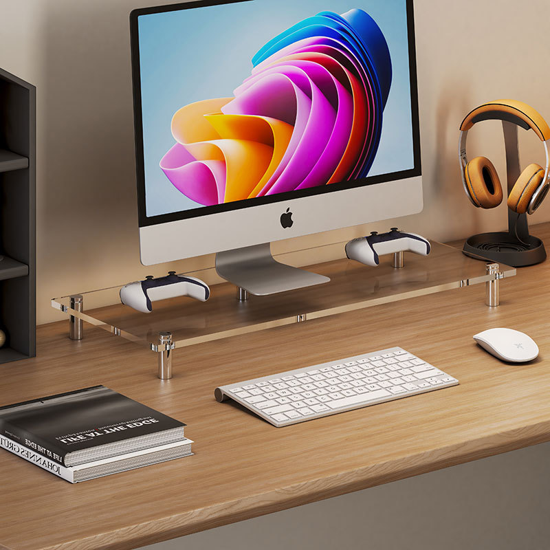 Acrylic Storage Rack Computer Monitor Elevated Rack Office Desktop Storage Rack Laptop Display Rack