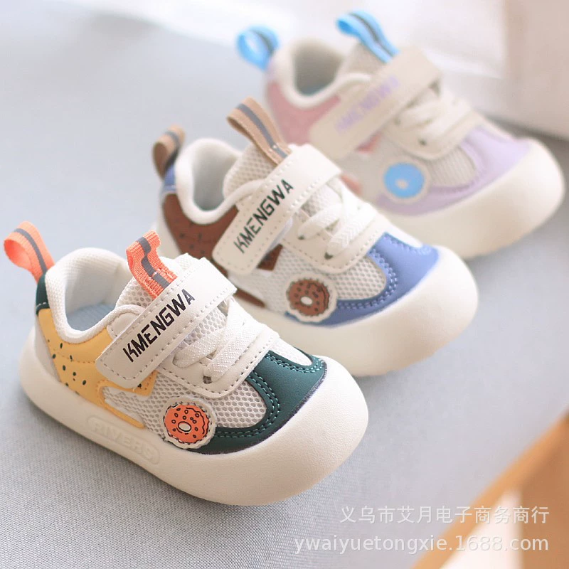 Детские кроссовки весной и осенью новые детские кроссовки 1 год и 2 года мягкая подошва противоскользящая детская спортивная сетка обувь