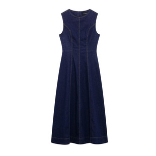 Foreign trade list! Spring new dress women's European and American style fashion temperament sleeveless round neck design 7484054