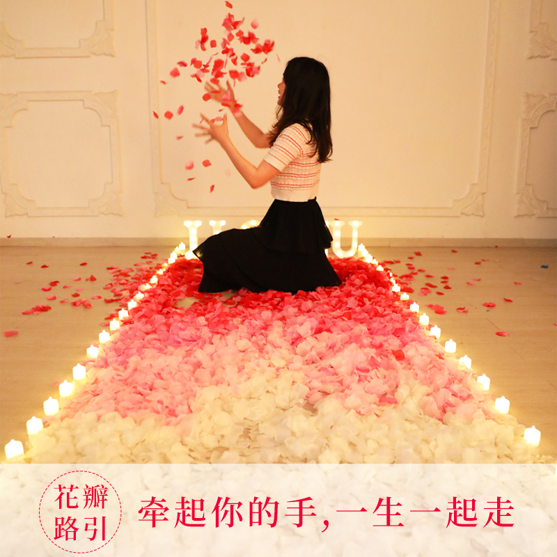 Non-woven fabric 1 catties wedding supplies simulated rose petals wedding room decoration