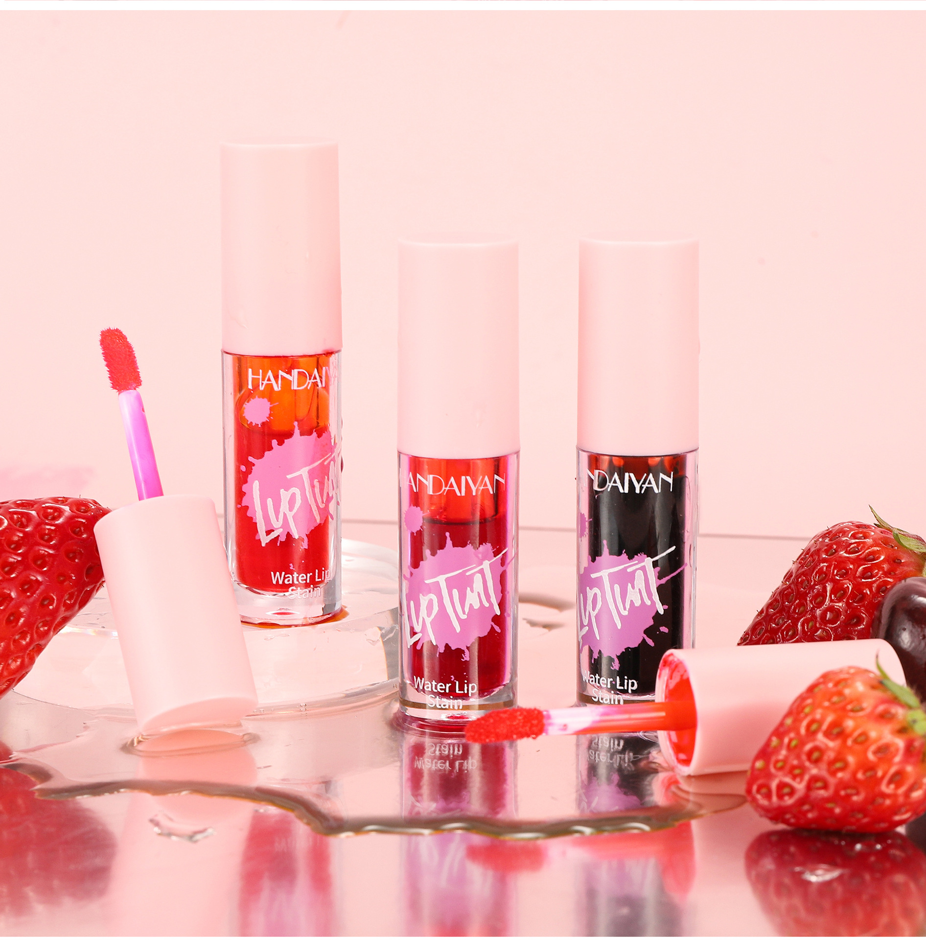 HANDAIYAN, a cross-border lipstick and watercolor makeup bestseller, offers 6 colors of long-lasting moisturizing lip gloss and non-stick cup dye lip liquid undefined
