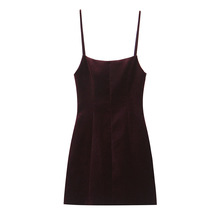 PB&ZA女装2025年秋季新款简单性感修身蓬松短款吊带连衣裙9237150