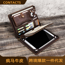 复古疯马牛皮适用苹果Pro11寸IPAD保护套多功能IPAD皮套现货代发