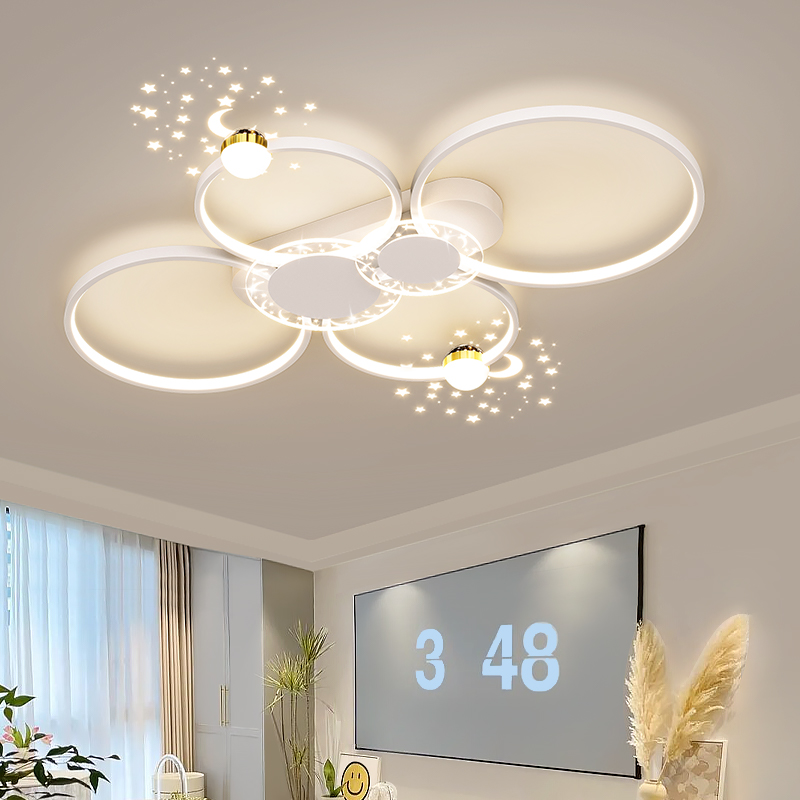 Luz principal de la sala de estar simple moderna tres dormitorios dos sala de estar toda la casa combina paquete de lámparas de lámparas Guangdong Zhongshan lámpara de sala de estar lámpara de techo