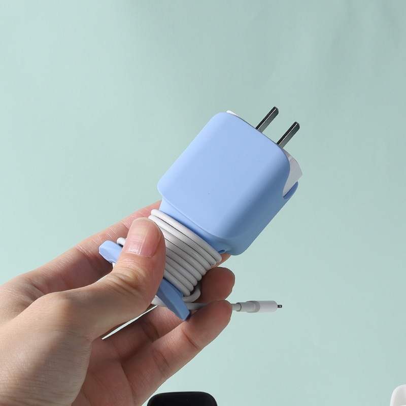 苹果充电器保护壳硅胶套绕线器电源线防划伤数据线收纳理线绕线器