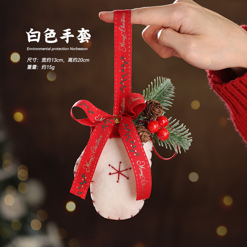 クリスマスペンダント小さなベルベルベットリボンソックスクリスマスツリーシーン装飾用品装飾小さなペンダント|undefined