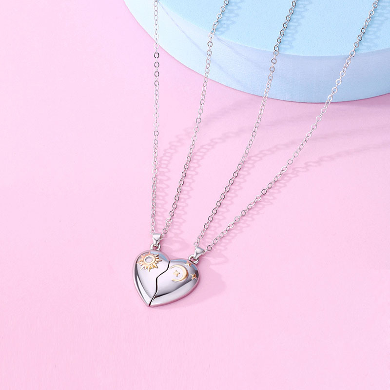 13g Weight Simple Style Sun Star Heart Shape Alloy Cable Chain Pendant Necklaces Wholesale