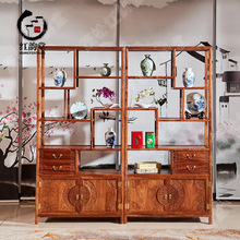 红木刺猬紫檀新中式祥云博古架陈列架展示架摆件茶叶实木厂家批发