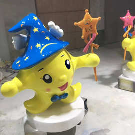 玻璃钢童星公仔文艺团形象公司标志大型商场美陈展示摆件加工定制