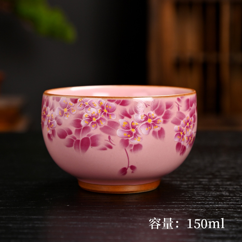 汝窑茶杯泡茶杯开片主人杯客杯珐琅彩品茗杯个人杯陶瓷纪念伴手礼|undefined