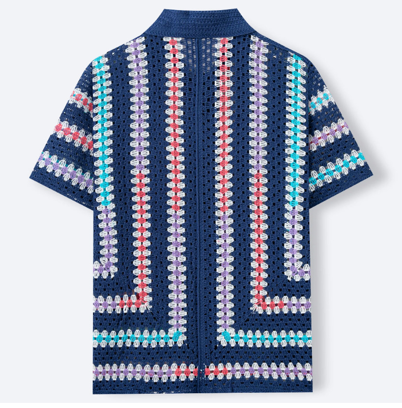 Water Soluble Knit Cardigan For Men With Turn Down Collar_voghion.com